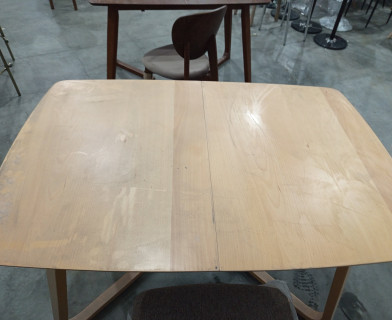 Стол раскладной VAKU (Ваку) основание бук, столешница мдф, 80x120+40x75см, Натуральный