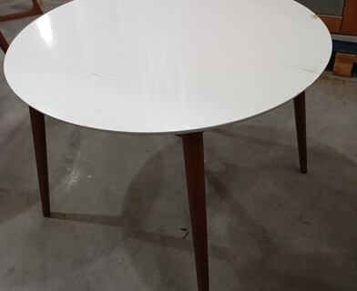 Стол обеденный Вosco/Боско МДФ/бук, D900, белый/коричневый