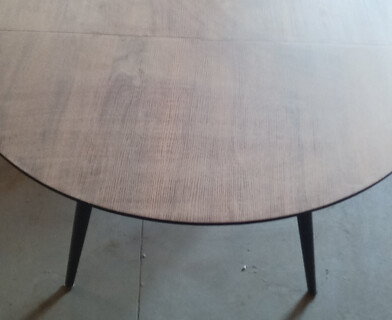 Стол Эклипс/Eclipse (мод.9005) металл/МДФ, 100+40х100х76см, темный орех/черный