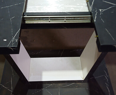 Стол обеденный раздвижной Вокс/Vox ЛДСП, 132-172х85х75,5см, мрамор черный/белый