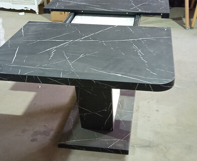 Стол обеденный раздвижной Вокс/Vox ЛДСП, 132-172х85х75,5см, мрамор черный/белый