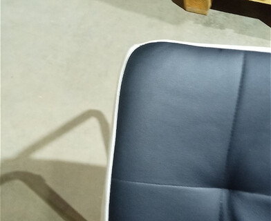 Стул Маркони/Marconi (мод.37) металл/экокожа, 57х43х106х50см, хром/черный/белый окантовка