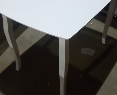 Стол обеденный раскладной Клеар/Claire МДФ/гевея, 110+30х75см, белый/натуральное дерево