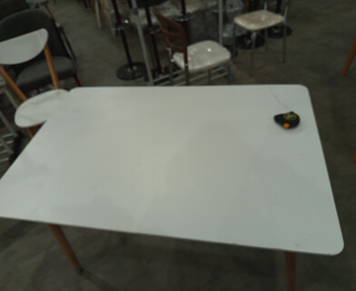 Стол Джон/John (мод.T1003) МДФ/дерево, 80х80х75см, белый/натуральный