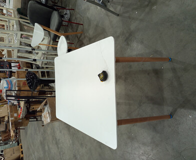 Стол Джон/John (мод.T1003) МДФ/дерево, 80х80х75см, белый/натуральный