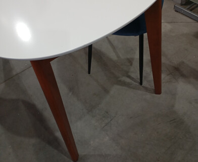 Стол обеденный Вosco/Боско МДФ/бук, D900, белый/коричневый