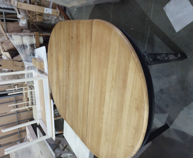 Стол обеденный Secret De Maison XXL дерево манго, D130-250х130х77см, Black (черный)/ Natural (натуральный)