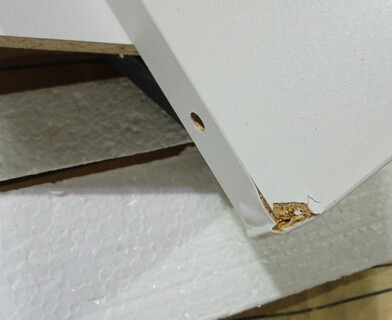 Стол обеденный FOX раздвижной ЛДСП, 68.6x110-145x75 см, Мрамор черный/Белый