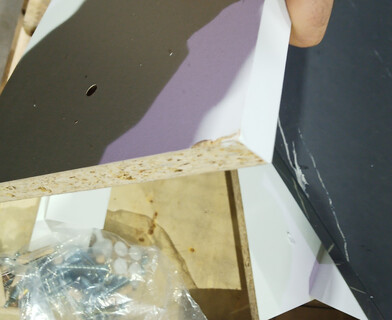 Стол обеденный FOX раздвижной ЛДСП, 68.6x110-145x75 см, Мрамор черный/Белый