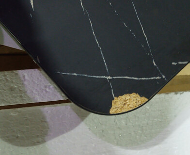 Стол обеденный FOX раздвижной ЛДСП, 68.6x110-145x75 см, Мрамор черный/Белый