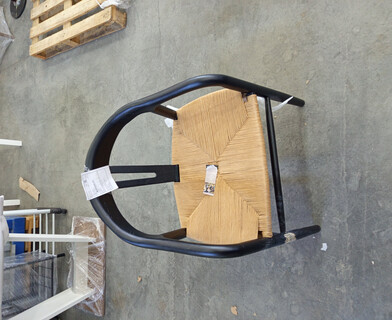 Стул VALI дерево вяз/бечевка, черный, 50х46х77 см