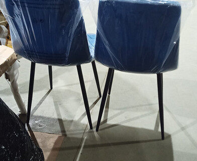 Стул CHILLY (mod. JSC-220) Велюр/металл , 44,5х52,5х88 см, Blue (синий) HLR64 / черный