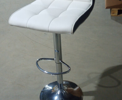 Стул барный Барбер/Barber (мод.KY711D) металл/экокожа, 43х50х92-103см, белый/черный/хром