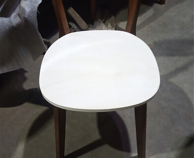 Стул жесткое сиденье Макси/Maxi каркас бук, сиденье, спинка - МДФ, 86х48.5х54.5см, белый + коричневый