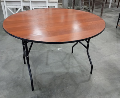 Стол RUSTO (mod. 283) МДФ/металл, D100 х 75 см, Black (Черный) / Walnut (Орех) 10