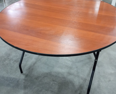 Стол RUSTO (mod. 283) МДФ/металл, D100 х 75 см, Black (Черный) / Walnut (Орех) 10