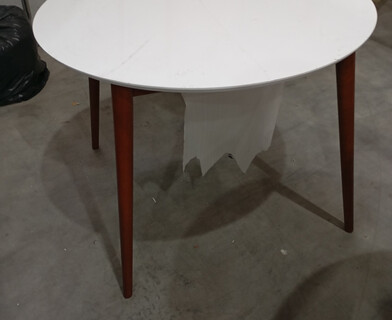 Стол обеденный Вosco/Боско МДФ/бук, D900, белый/коричневый