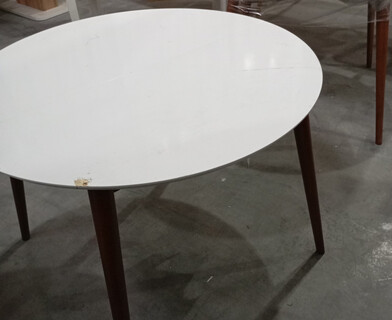 Стол обеденный Вosco/Боско МДФ/бук, D900, белый/коричневый