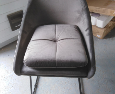 Кресло STAR (mod. CY-1919) вельвет/металл, 68 х 60 х 88 см , серый (HLR 24)/черный