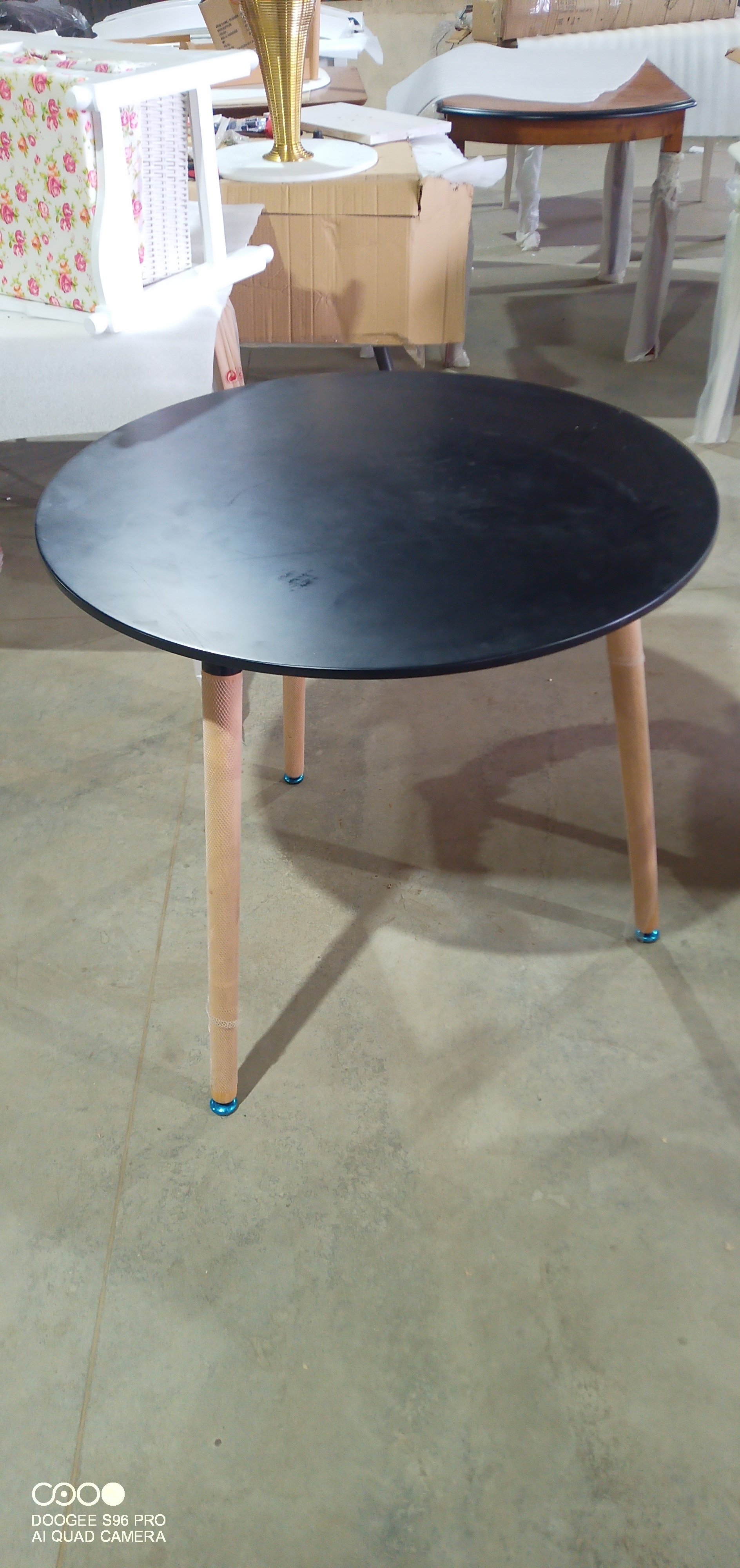 Стол обеденный Марс/Mars (мод.T1004) МДФ/дерево, черный/натуральный, 80х80х75см