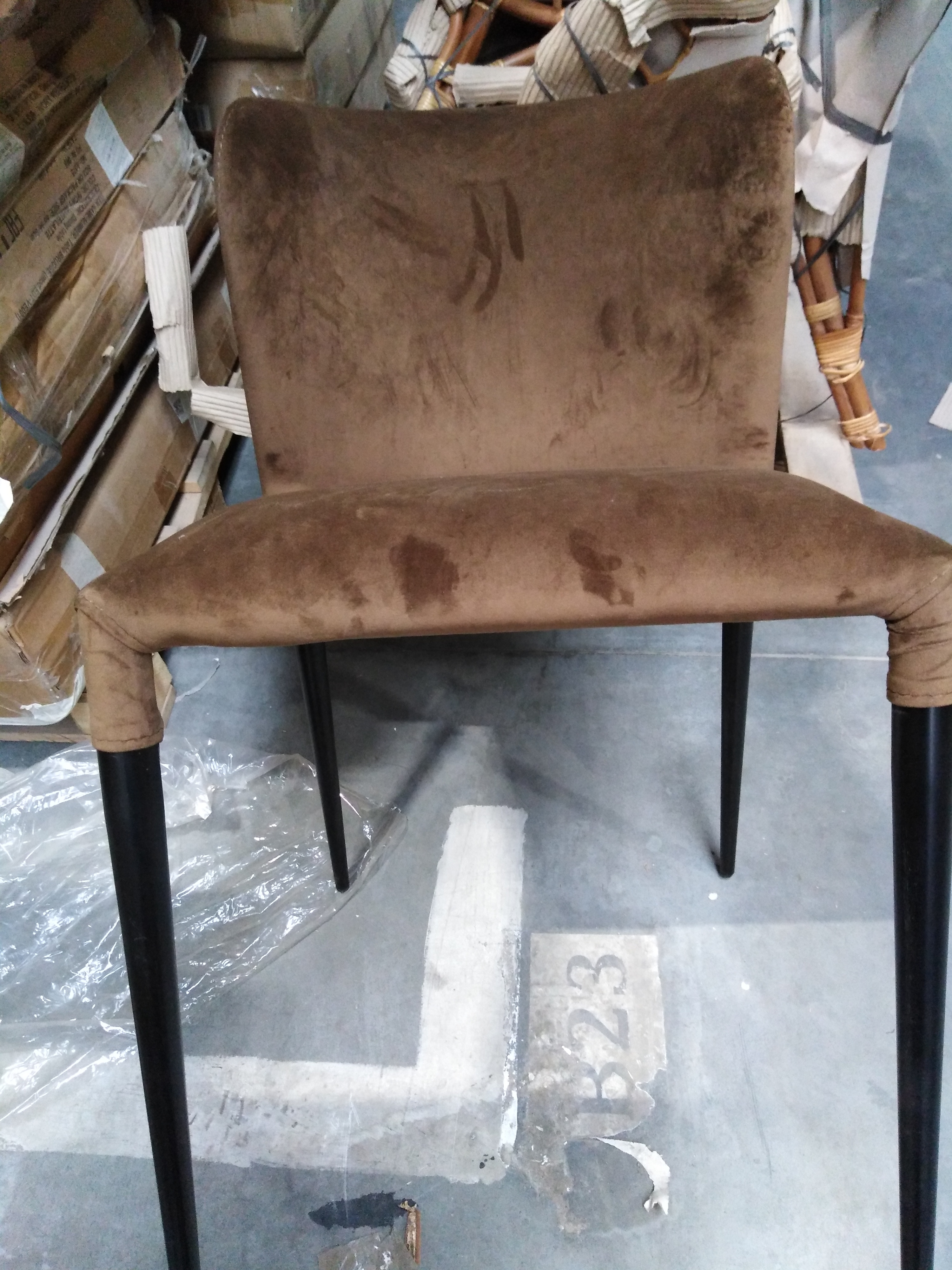 Стул ALVOR (mod. 715) ткань/металл, 48х65х86 см, высота до сиденья 51 см, коричневый barkhat 11/черный