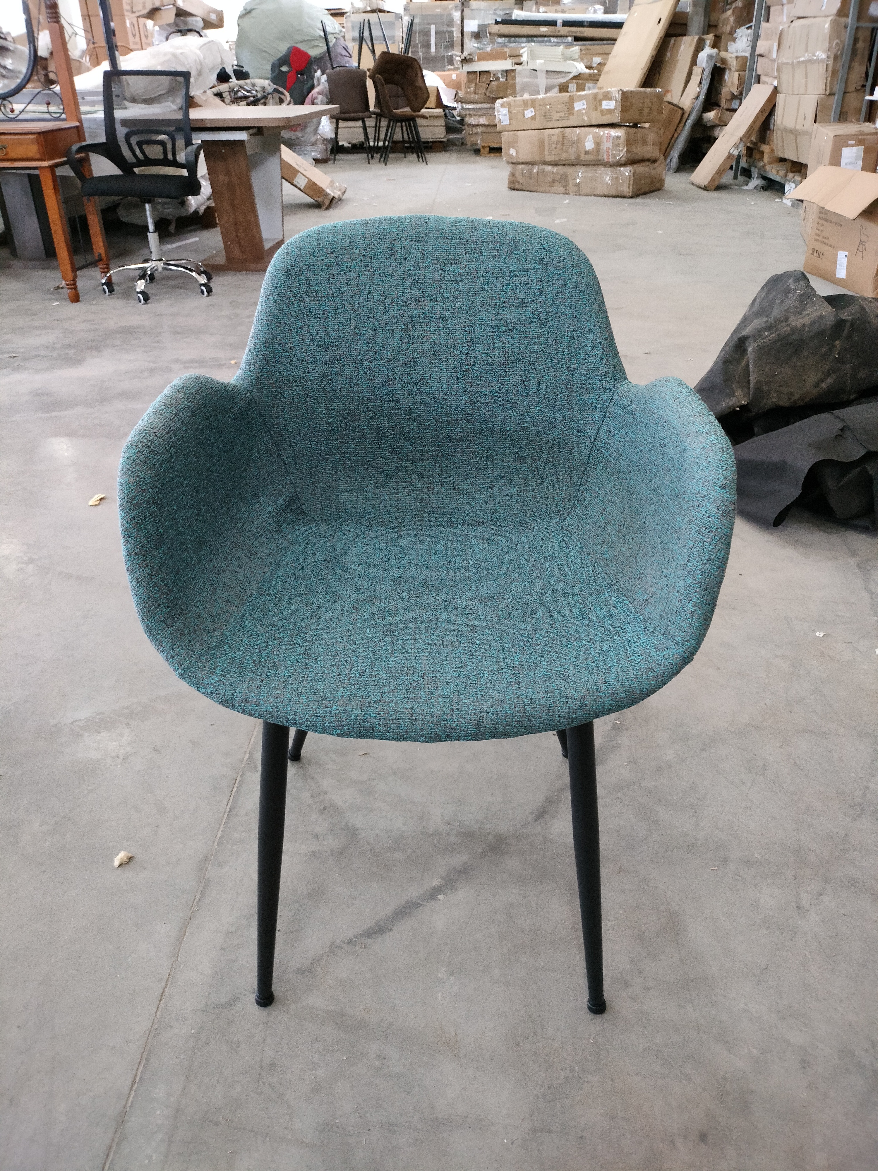 Кресло VALENTINO (mod. PC45-2) металл/экокожа/ткань, 55 х 58 х 81 см, Turquoise (бирюзовый)/Grey (серый)/чёрный