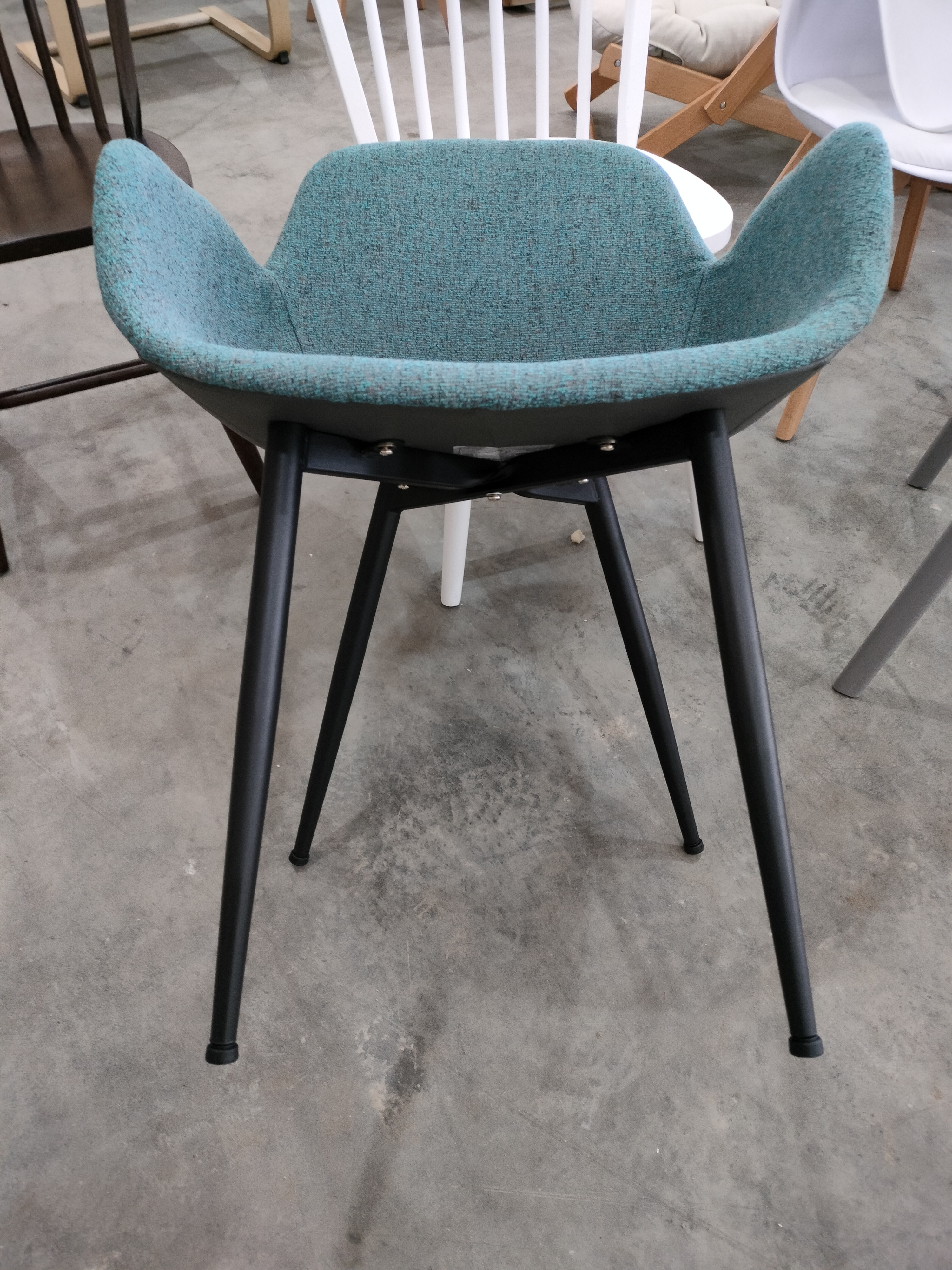 Кресло VALENTINO (mod. PC45-2) металл/экокожа/ткань, 55 х 58 х 81 см, Turquoise (бирюзовый)/Grey (серый)/чёрный