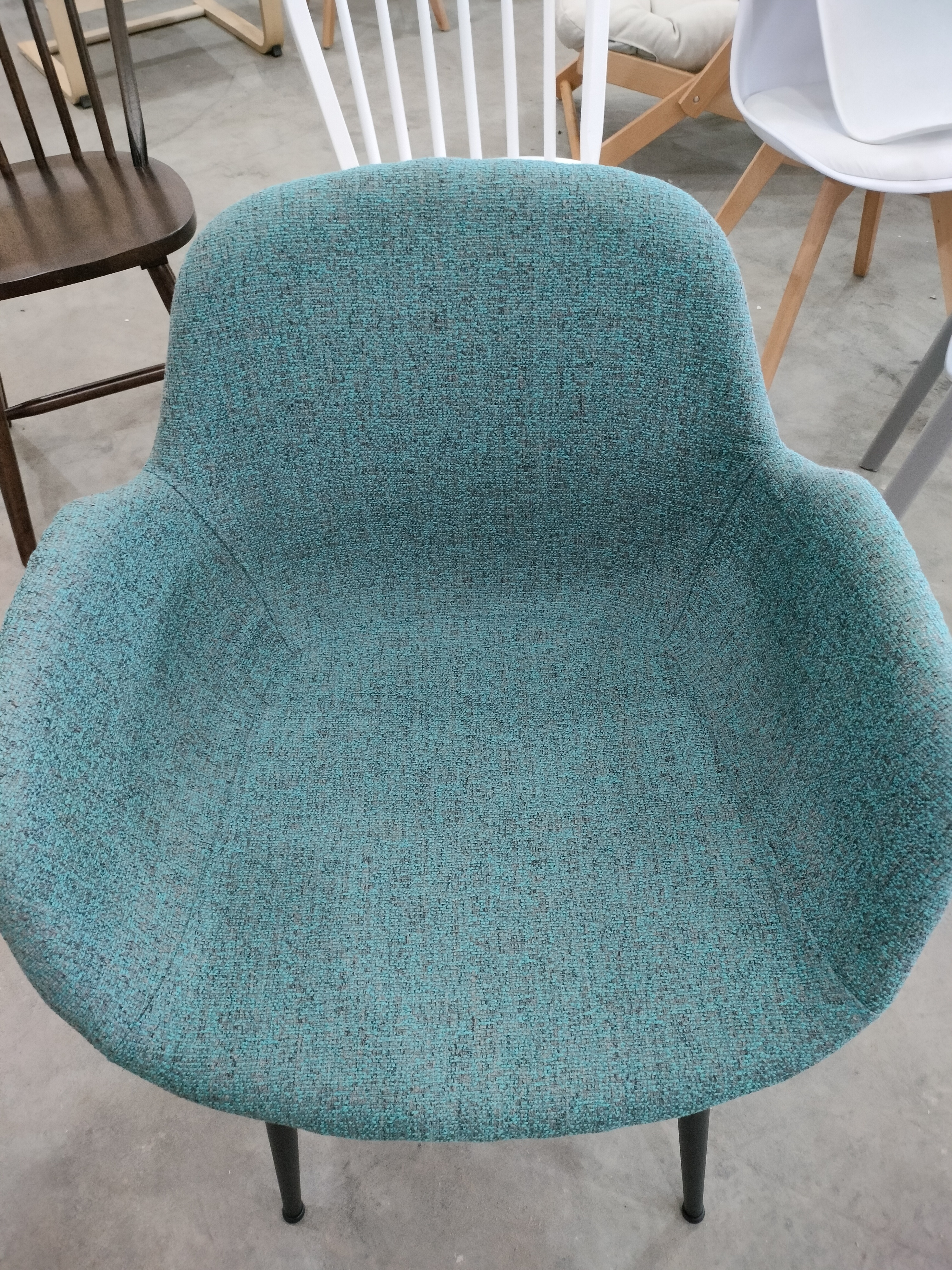 Кресло VALENTINO (mod. PC45-2) металл/экокожа/ткань, 55 х 58 х 81 см, Turquoise (бирюзовый)/Grey (серый)/чёрный