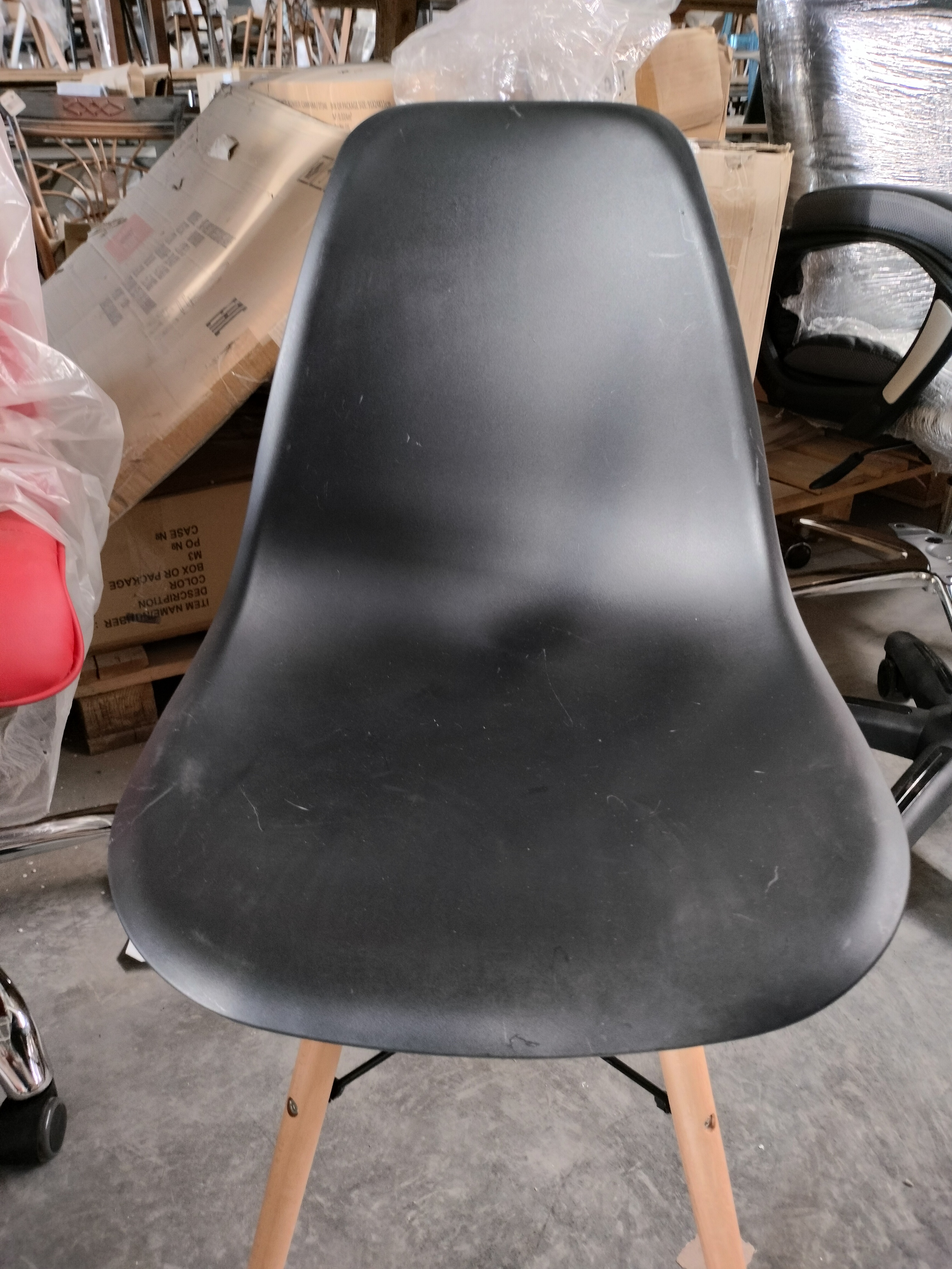Стул CINDY (EAMES) (mod. 1801) / 1 шт. в упаковке дерево бук/металл/сиденье пластик, 45x51x82 см, Black (черный)