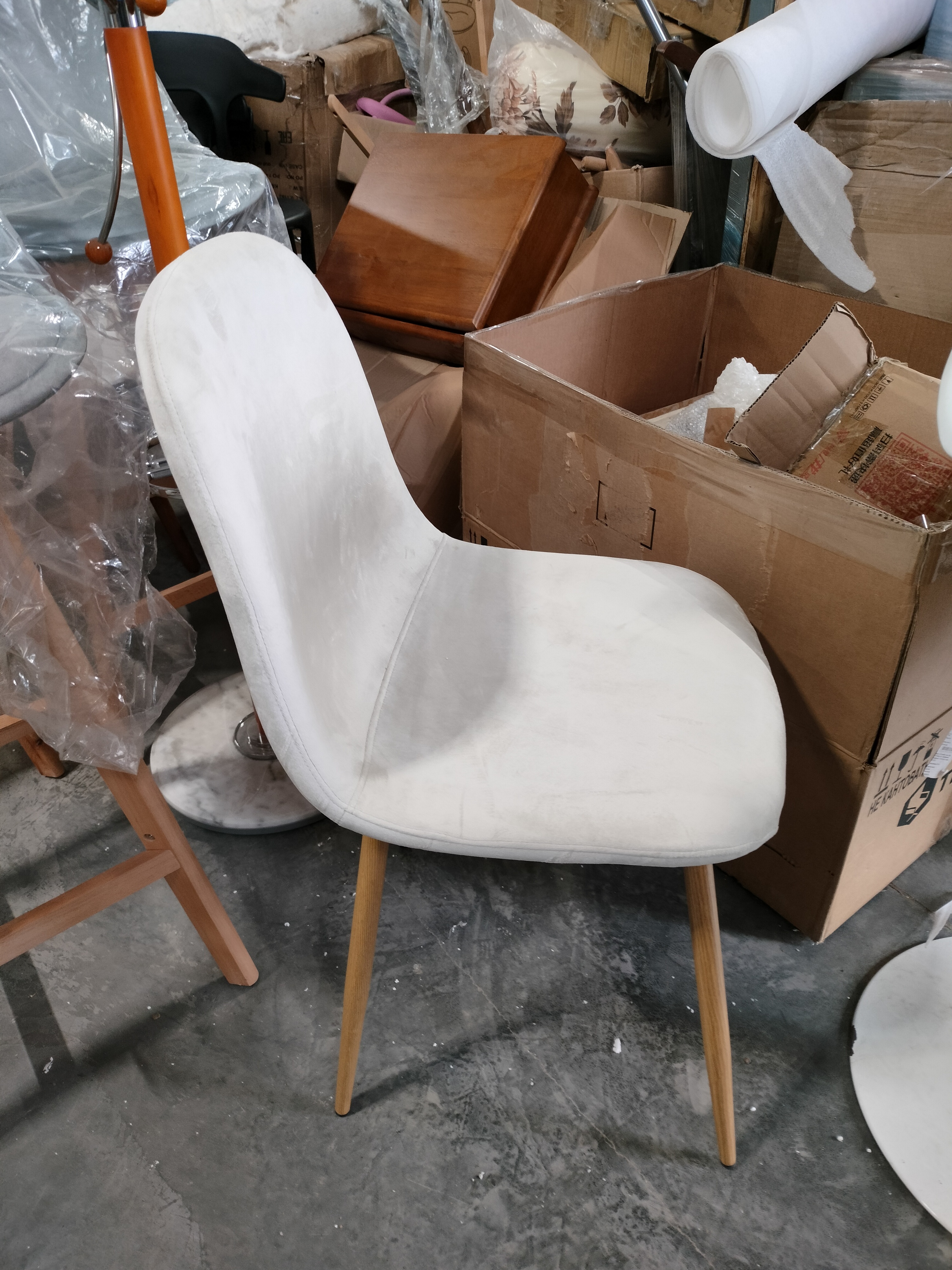 Стул BREEZE (mod. 4724) / 1 шт. в упаковке вельвет/металл, 44 х 53 х 87 см, Light beige (светло-бежевый) HLR1 / натуральный