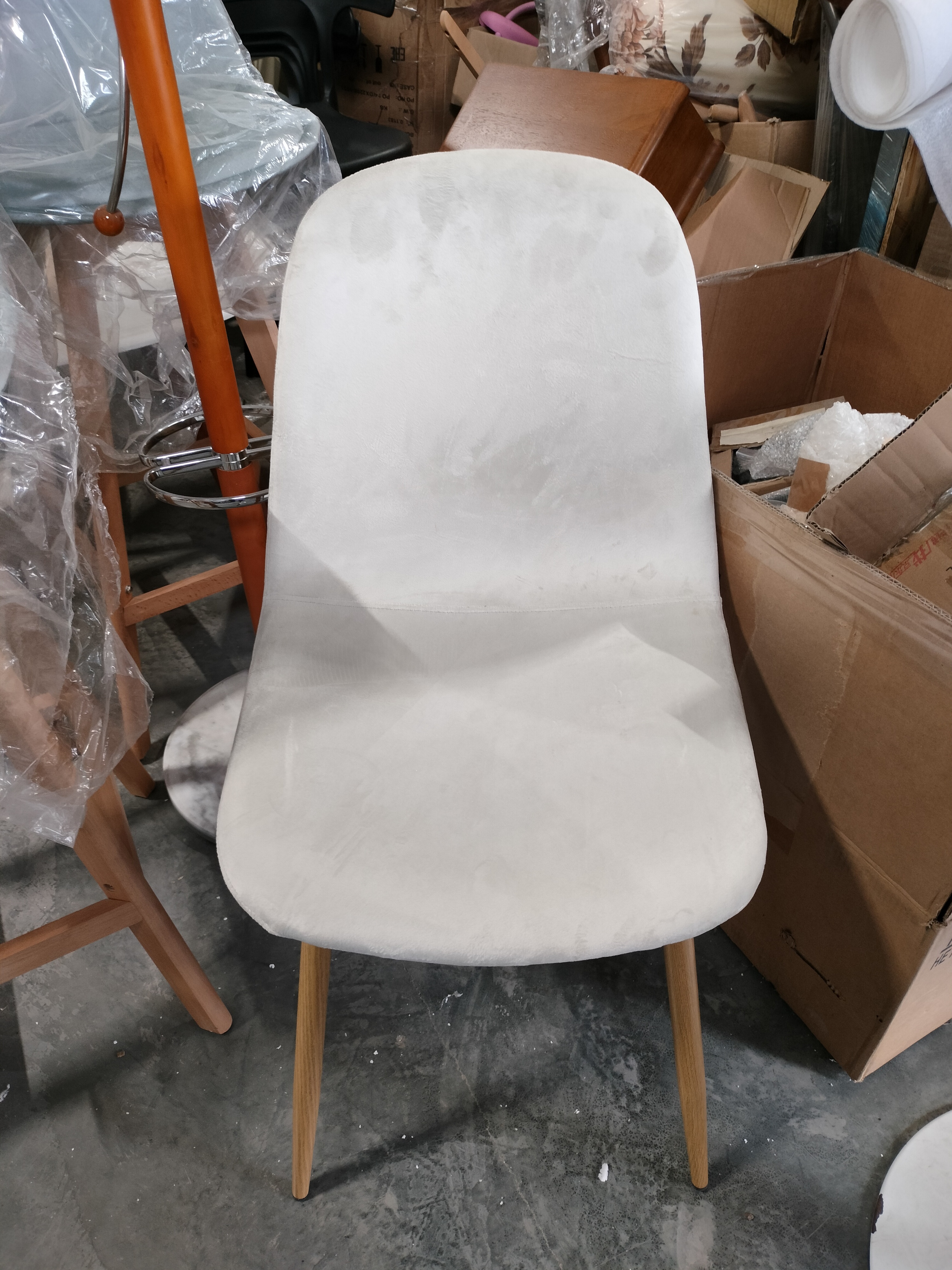 Стул BREEZE (mod. 4724) / 1 шт. в упаковке вельвет/металл, 44 х 53 х 87 см, Light beige (светло-бежевый) HLR1 / натуральный