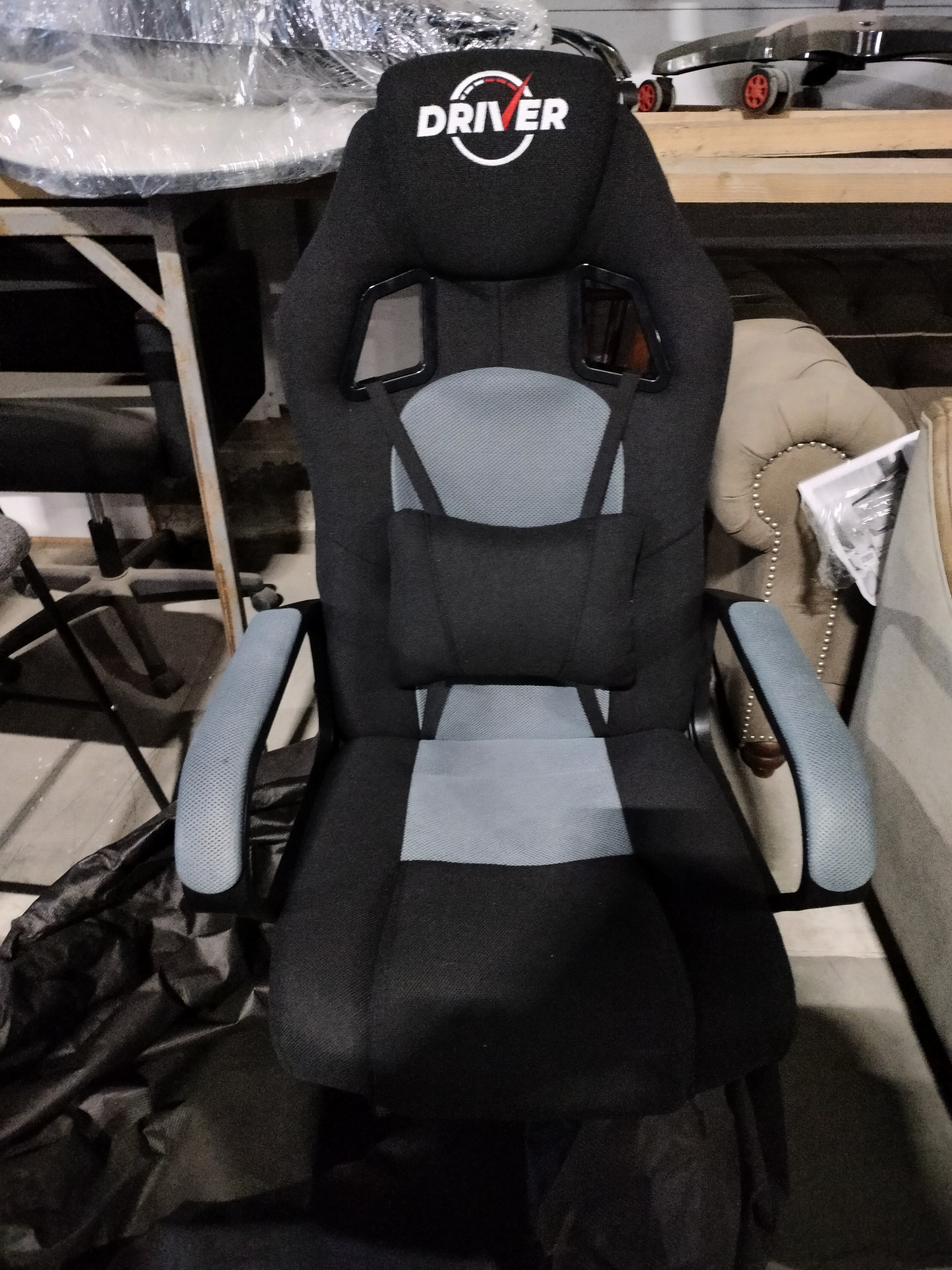 Кресло DRIVER (22) ткань, черный/серый, 2603/TW-12