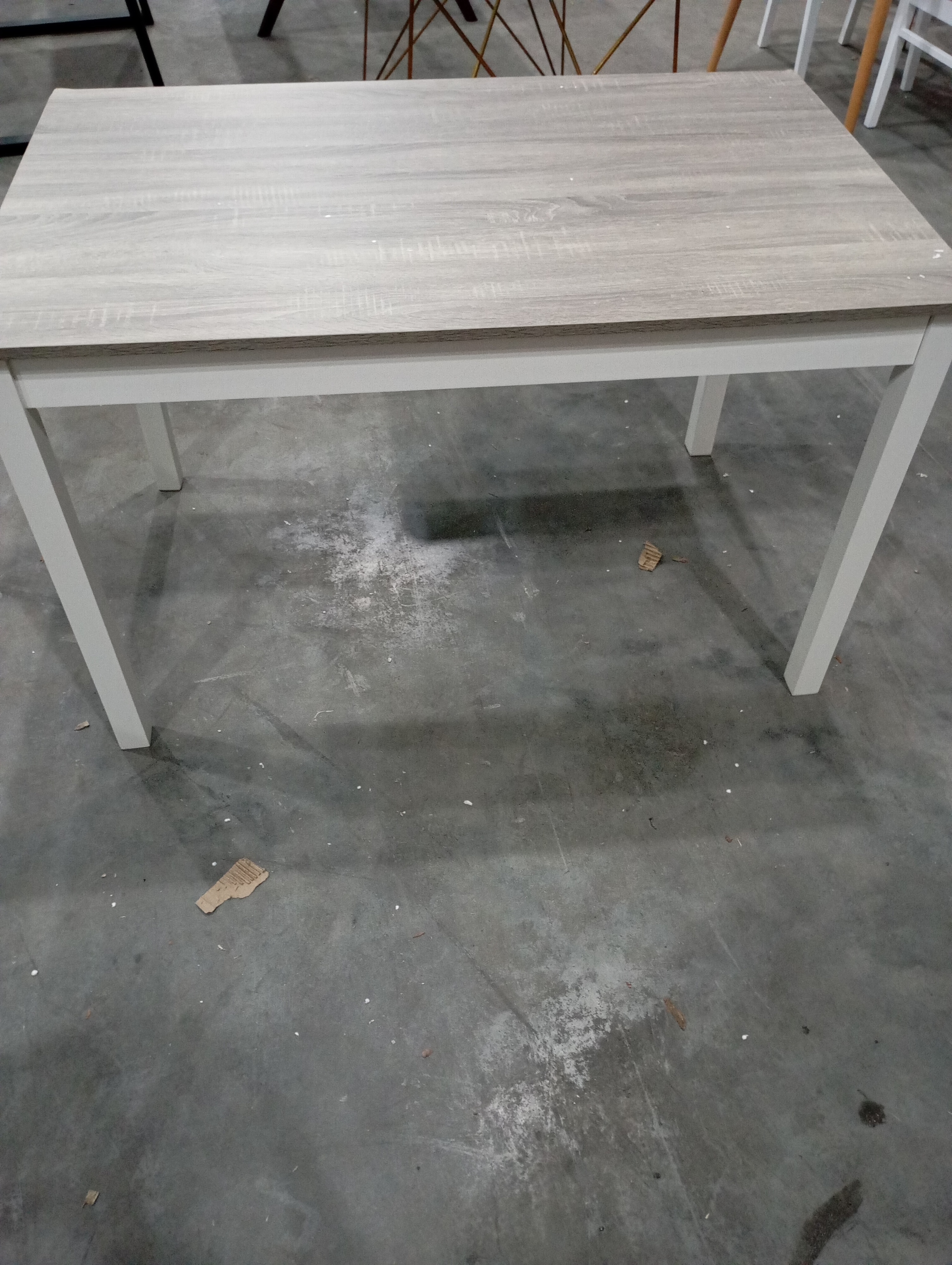 Обеденный комплект Хадсон (стол + 4 стула)/ Hudson Dining Set (mod.0104) МДФ/тополь/меламин, стол: 118х74х73 см, стул: 42,5x46,5x93,5 см, white (белый) / grey (серый)