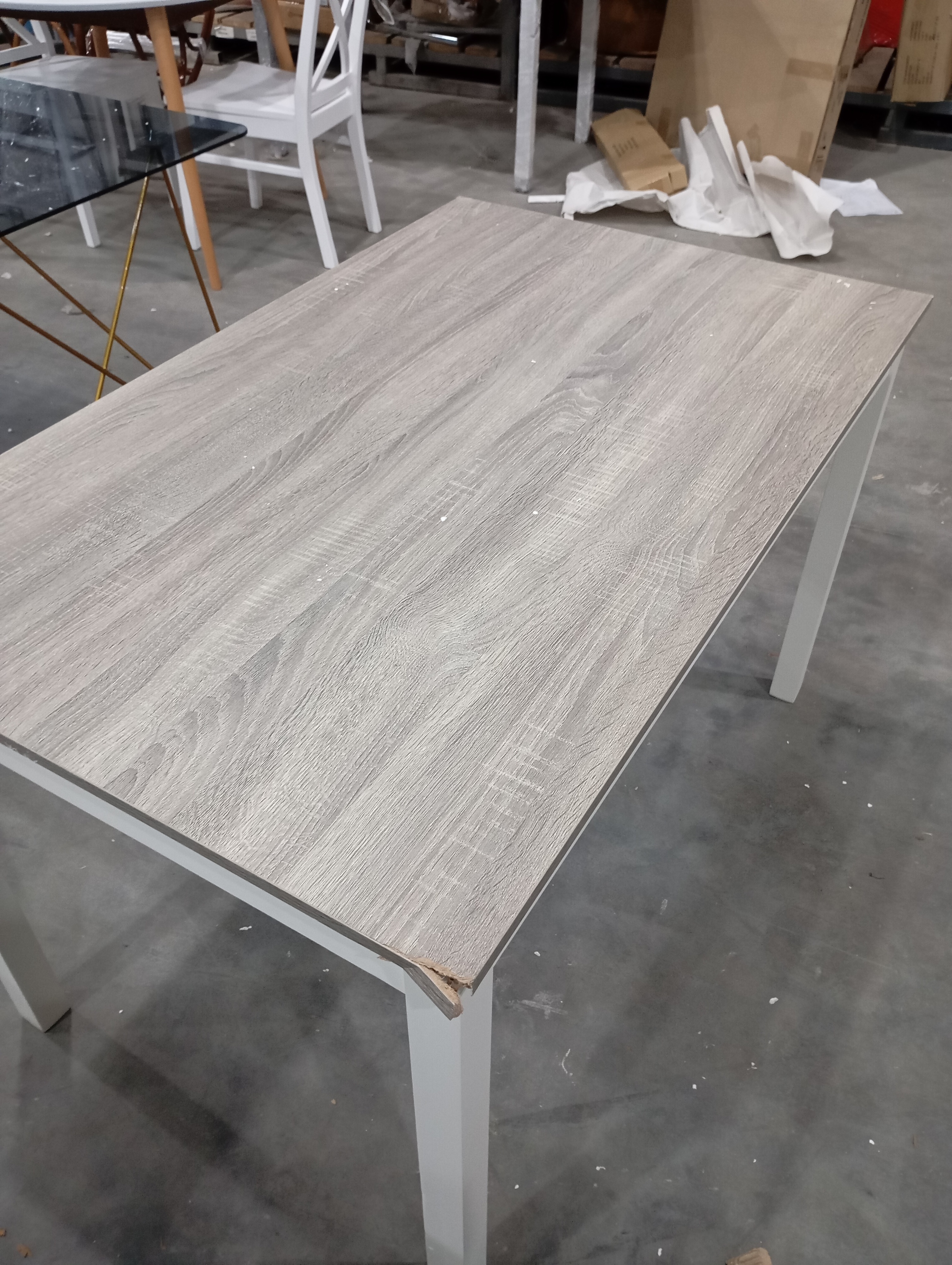 Обеденный комплект Хадсон (стол + 4 стула)/ Hudson Dining Set (mod.0104) МДФ/тополь/меламин, стол: 118х74х73 см, стул: 42,5x46,5x93,5 см, white (белый) / grey (серый)