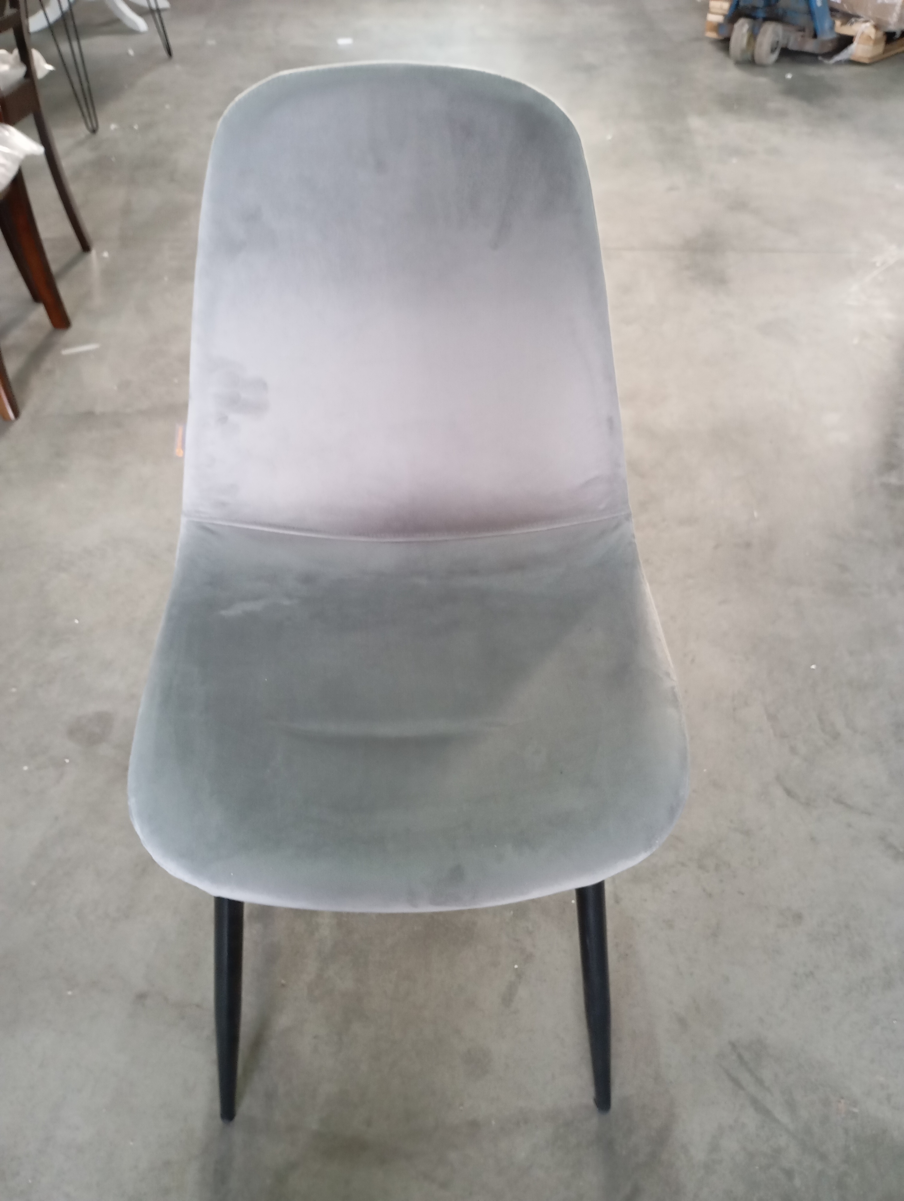Стул BREEZE (mod. JSC-58) Велюр/металл , 44 х 53 х 86 см, grey (серый) HLR 19 / черный