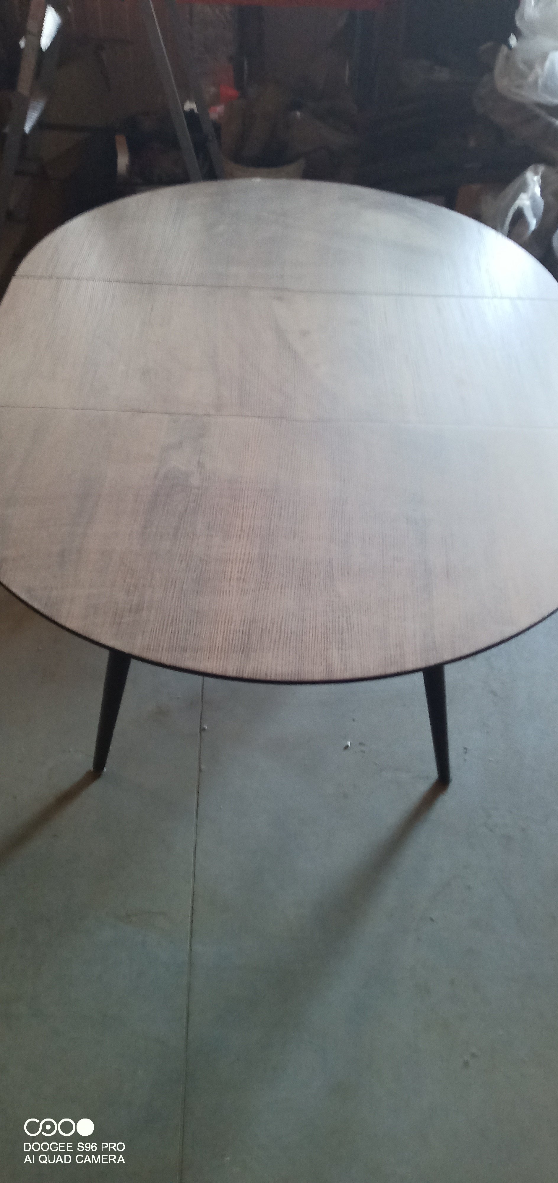 Стол Эклипс/Eclipse (мод.9005) металл/МДФ, 100+40х100х76см, темный орех/черный