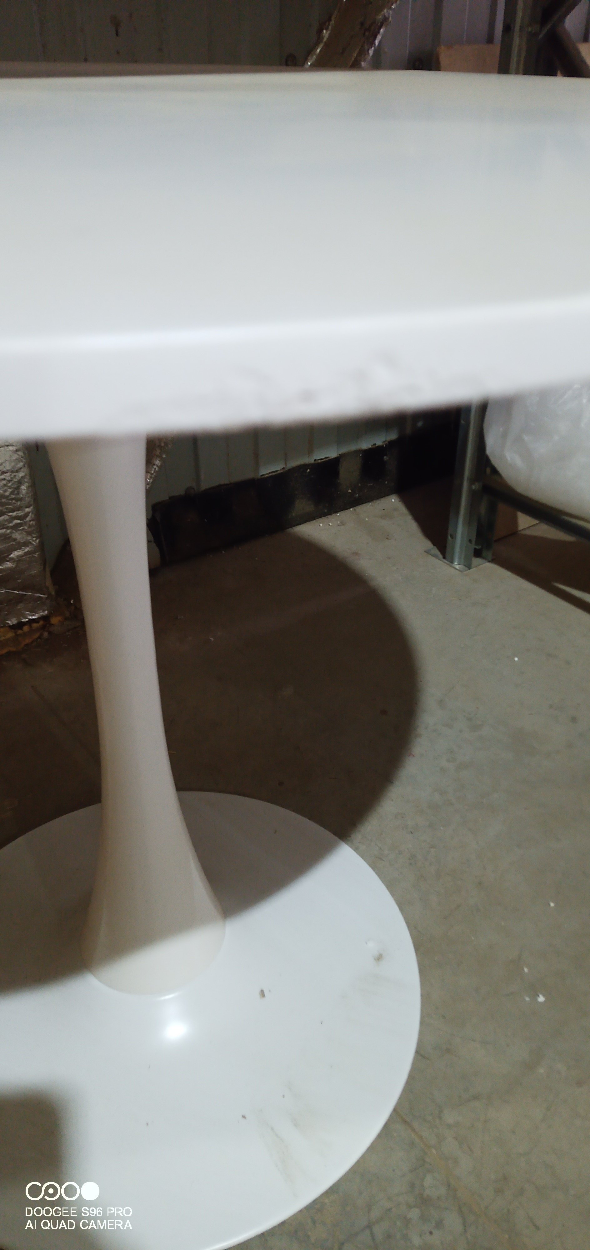 Стол Тулип/Tulip (мод.011) металл, МДФ, белый, Д90х75см