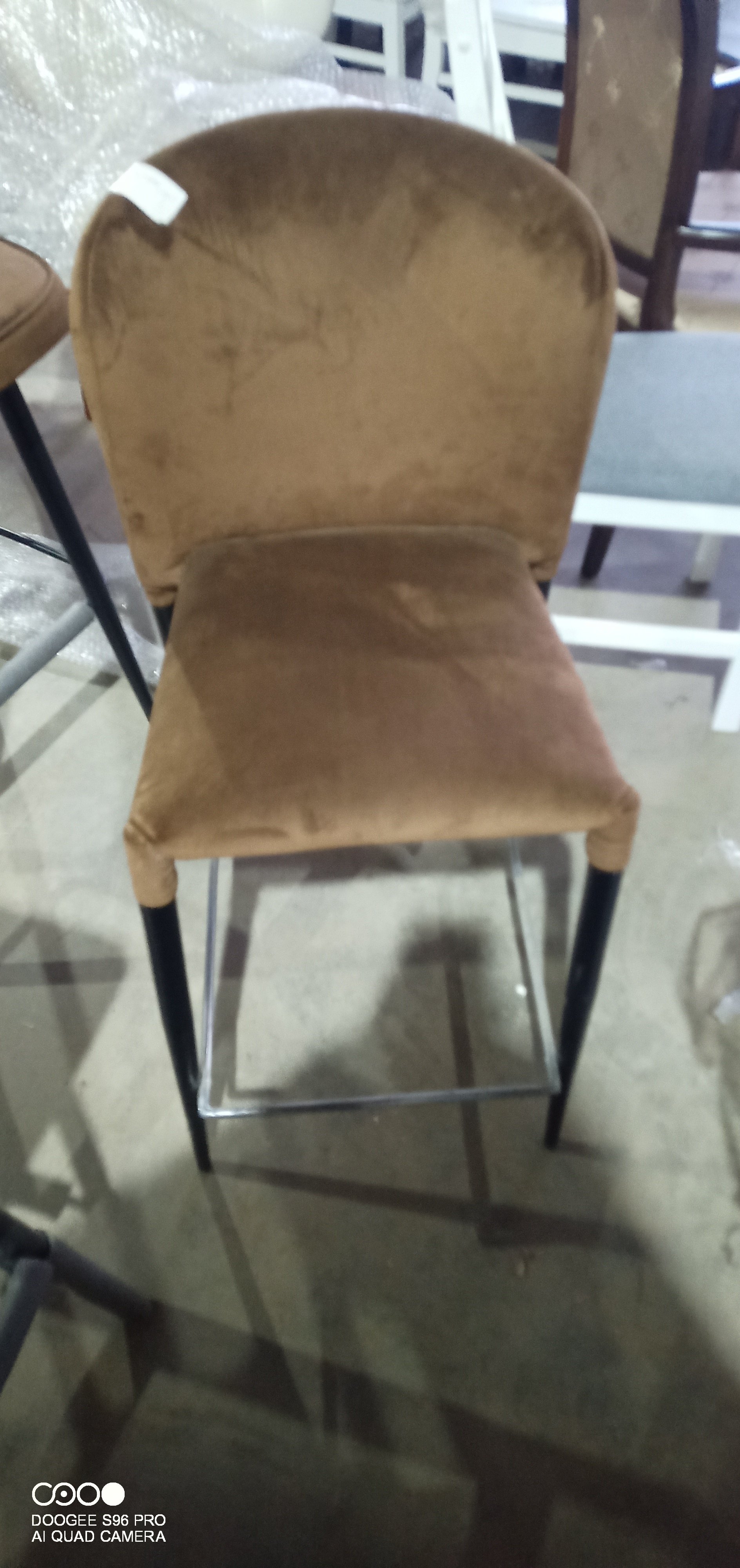 Стул полубарный Алвор/Alvor (мод. 715пб) ткань/металл, 44х55х99см, коричневый бархат 11/черный