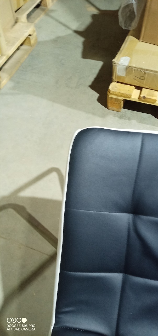 Стул Маркони/Marconi (мод.37) металл/экокожа, 57х43х106х50см, хром/черный/белый окантовка