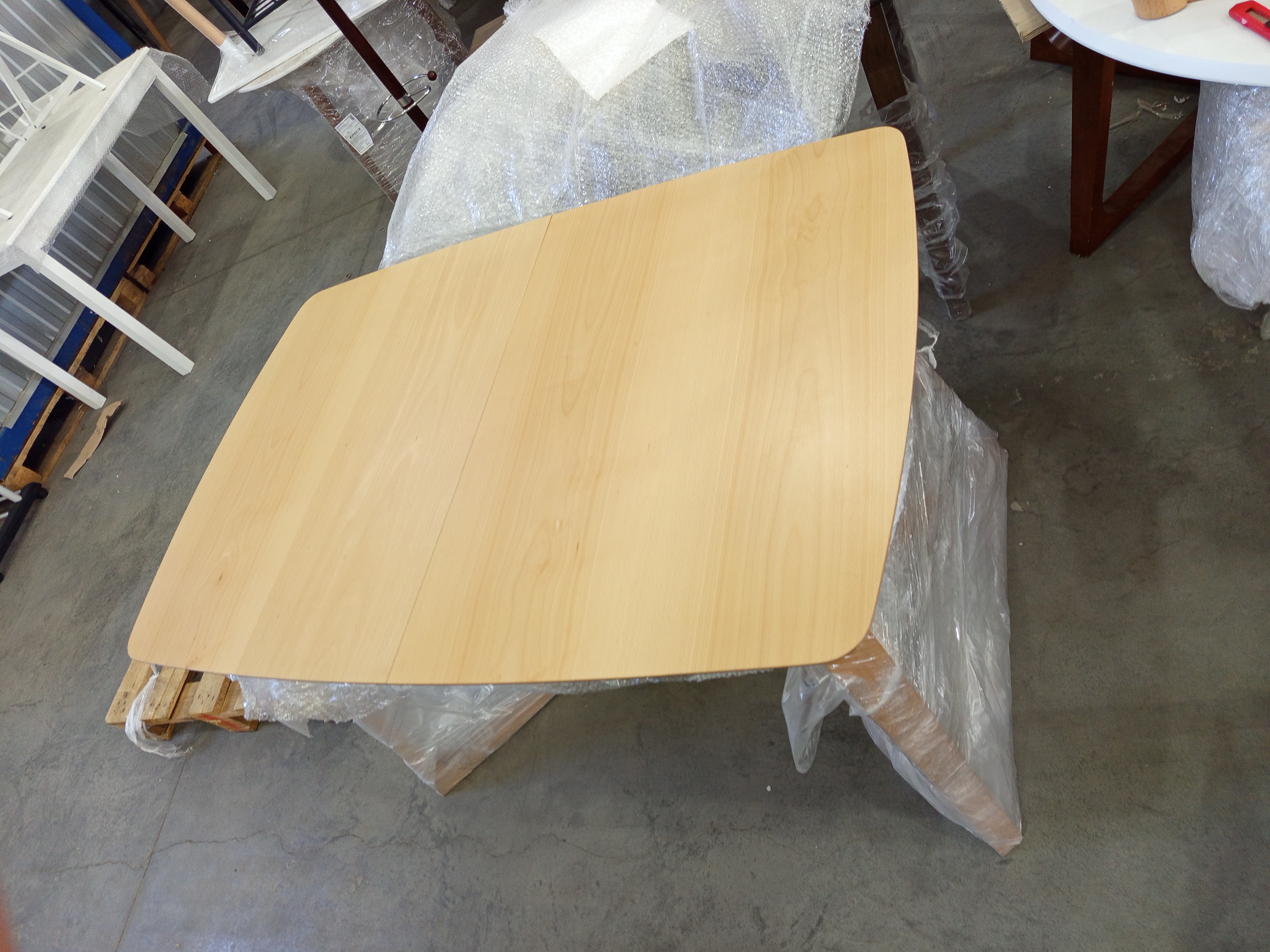 Стол раскладной VAKU (Ваку) основание бук, столешница мдф, 80x120+40x75см, Натуральный