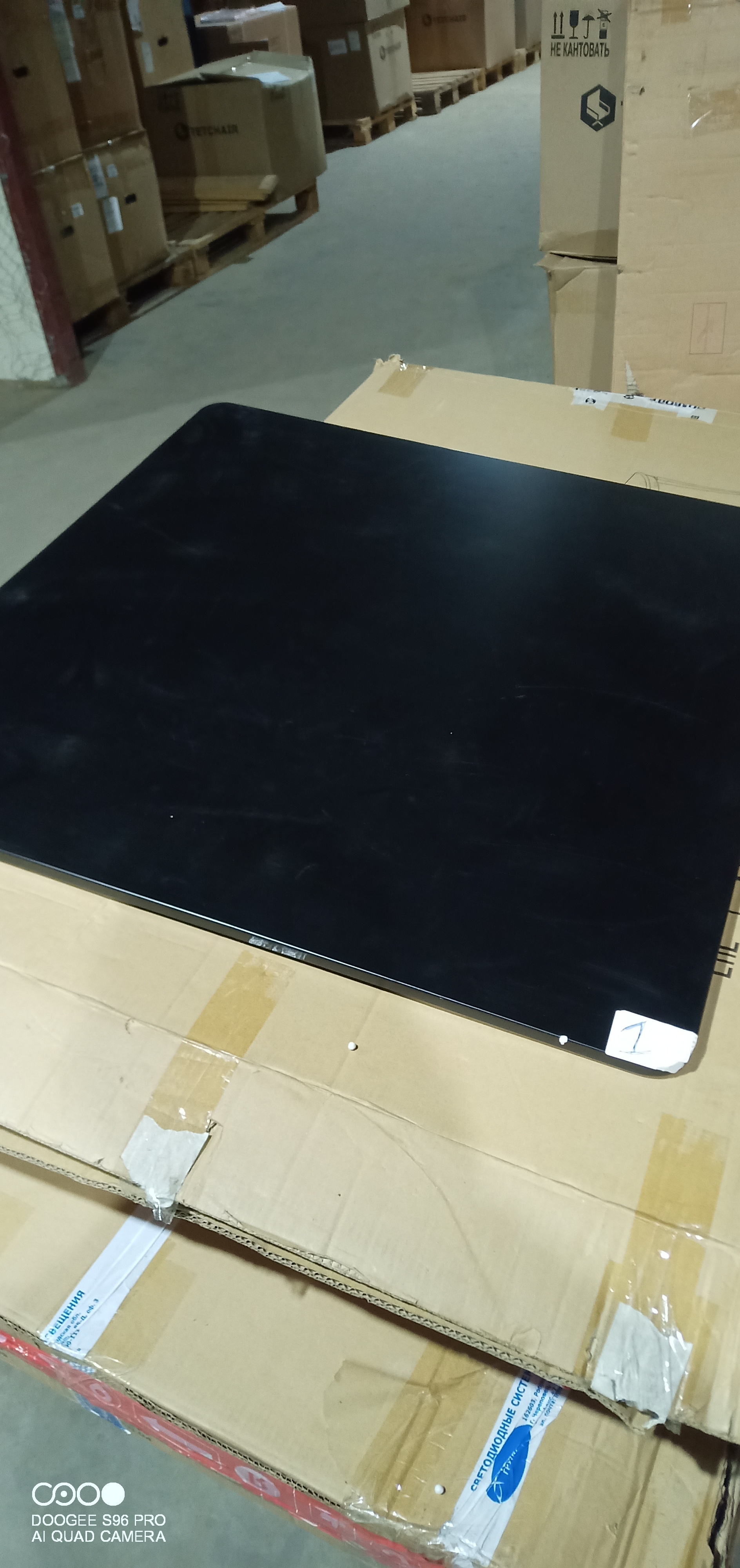 Стол Джон/John (мод.T1003) МДФ/дерево, 80х80х75см, черный/натуральный