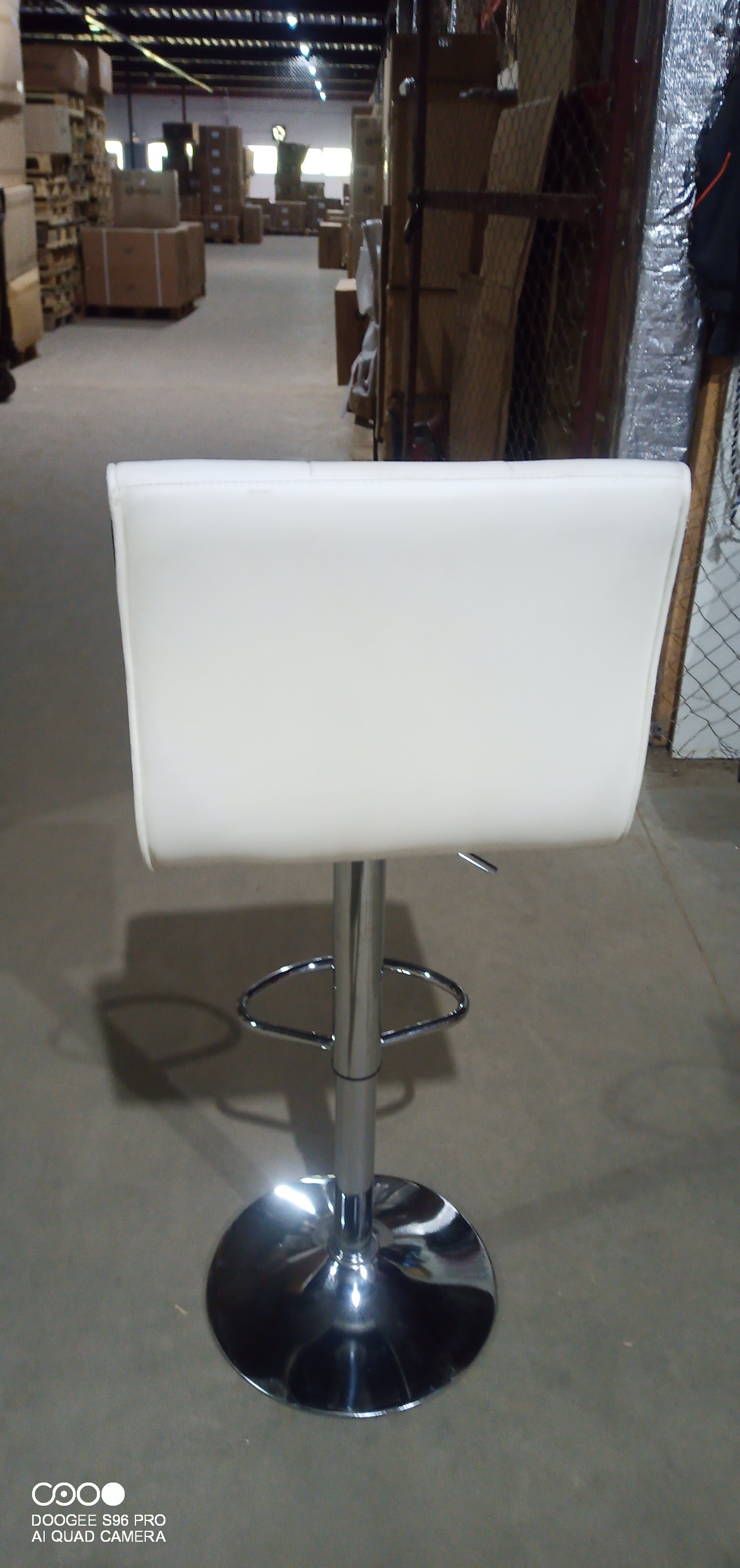 Стул барный Барбер/Barber (мод.KY711D) металл/экокожа, 43х50х92-103см, белый/черный/хром