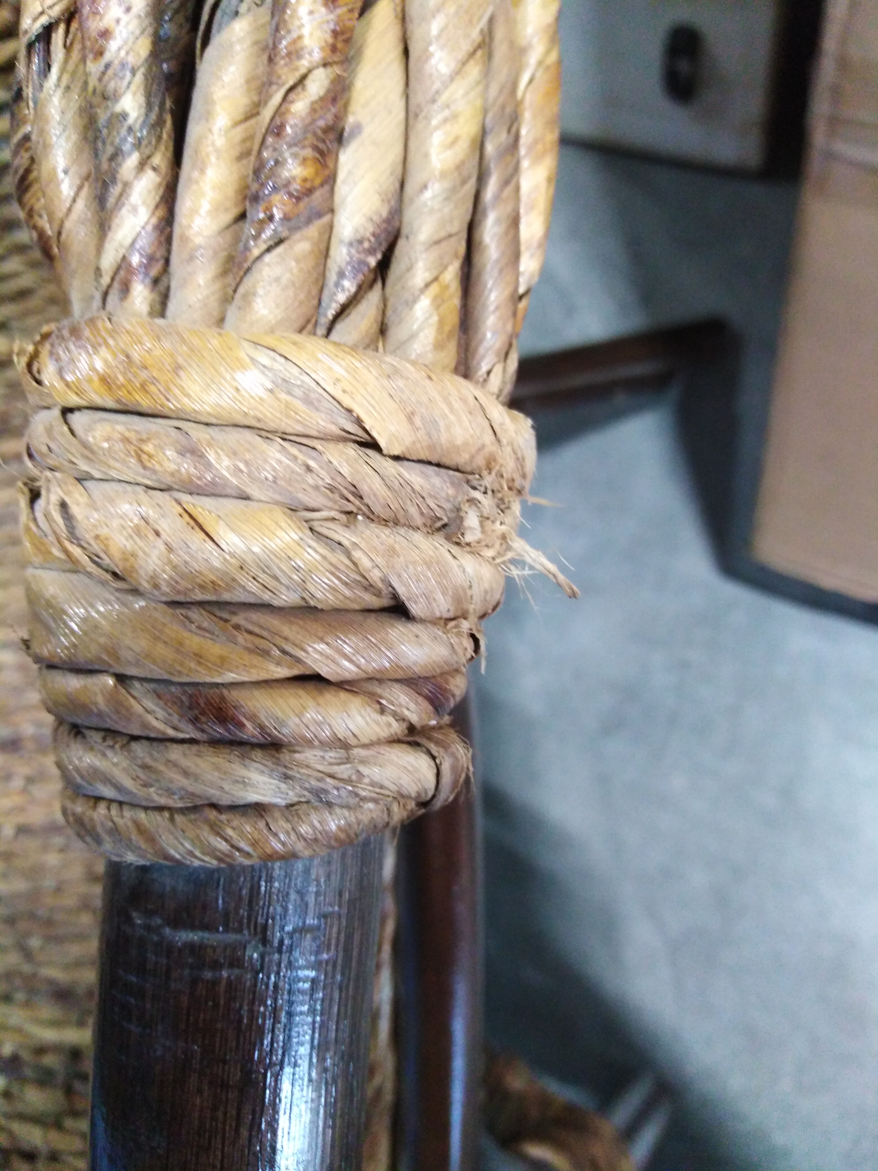 Диван "Mandalino" 05/21C /без подушек/ ротанг, walnut (грецкий орех), плетение-банановые листья