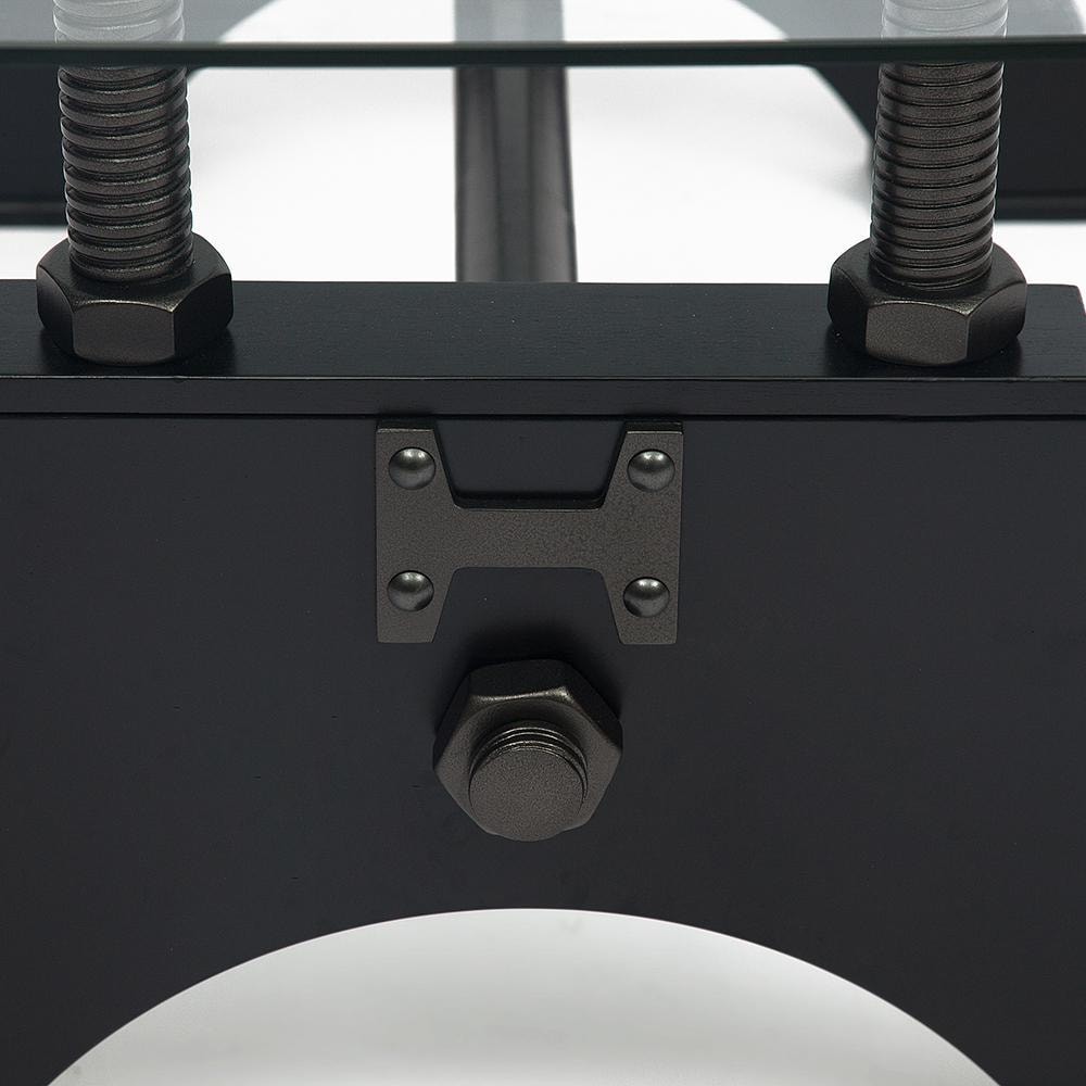 Стол CHEVALET со стеклянной столешницей (mod. 4272-GTV) 184 х 106 х 75 см, черный
