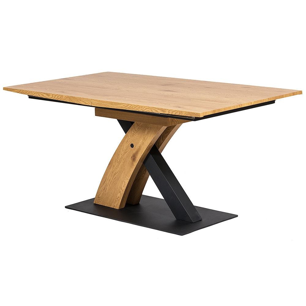 Стол обеденный EXPRESS МДФ/металл, 160/200 х 90 х 76 см, дуб/коричневый