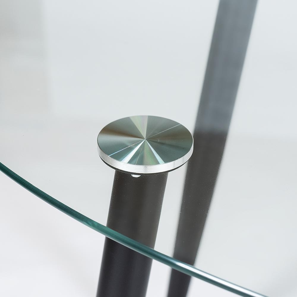 Стол KASSEL (mod. DT333) металл, закаленное стекло (10 мм), 150х90х75см, черный