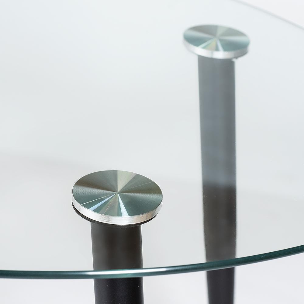 Стол KASSEL (mod. DT333) металл, закаленное стекло (10 мм), 150х90х75см, черный