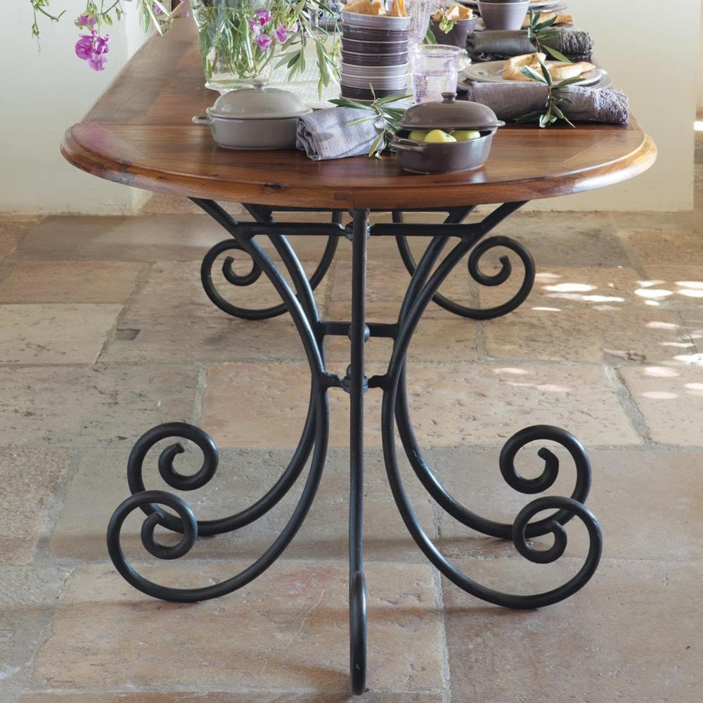Консольный столик Secret De Maison Luberon (mod 9) дерево палисандр/металл, 79х92х46см, светло-коричневый/темно-коричневый с патиной