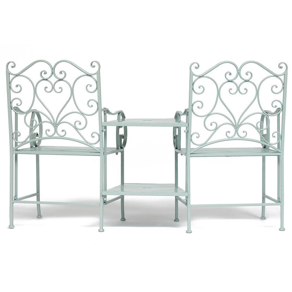 Комплект (столик+ 2 кресла) Secret de Maison TET-A-TET (mod. PL08-34283B) металл, 160х69х96см, белая лазурь (white blue)