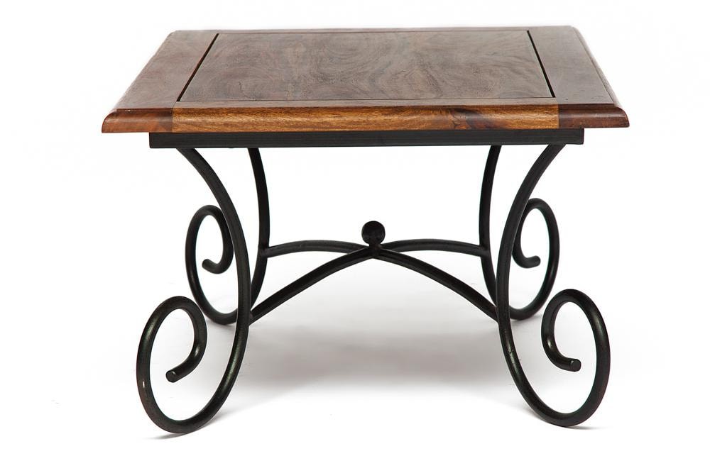 Кофейный столик Secret De Maison Luberon (mod 6) дерево палисандр/металл, 40х100х60см, светло-коричневый/темно-коричневый с патиной